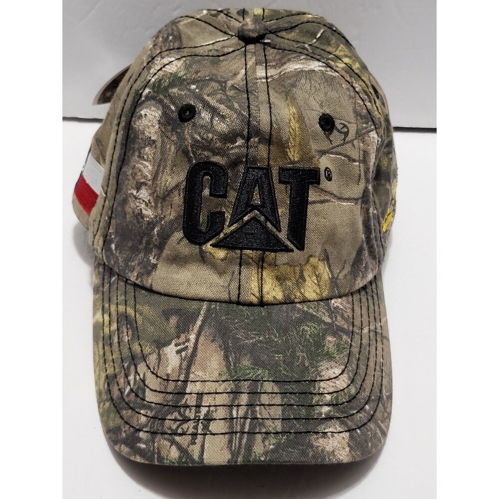 CAT Strapback Mesh Back Trucker Hat Multicolor One Size Camo Hunting